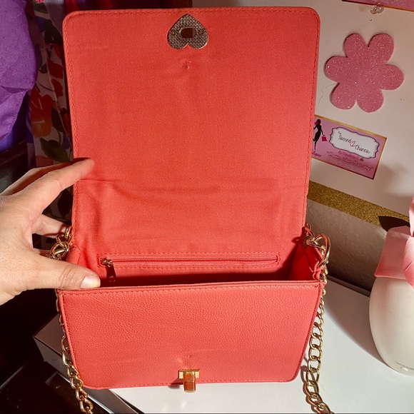 Bright  peach pink medium crossbody bag - Picture 10 of 16